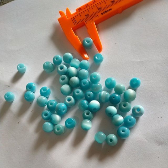 50viên đá mắt mèo xanh trắng 6-7mm