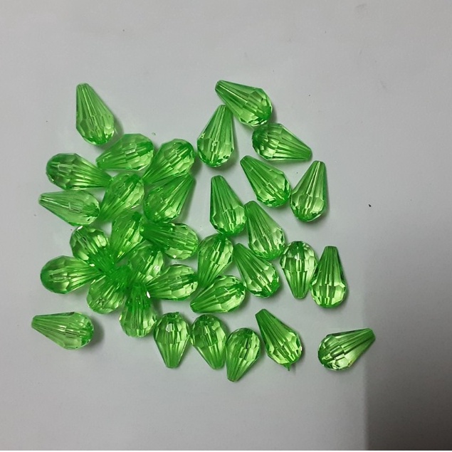 25gam Hạt nhựa hình giọt nước nhiều màu size 8x12mm