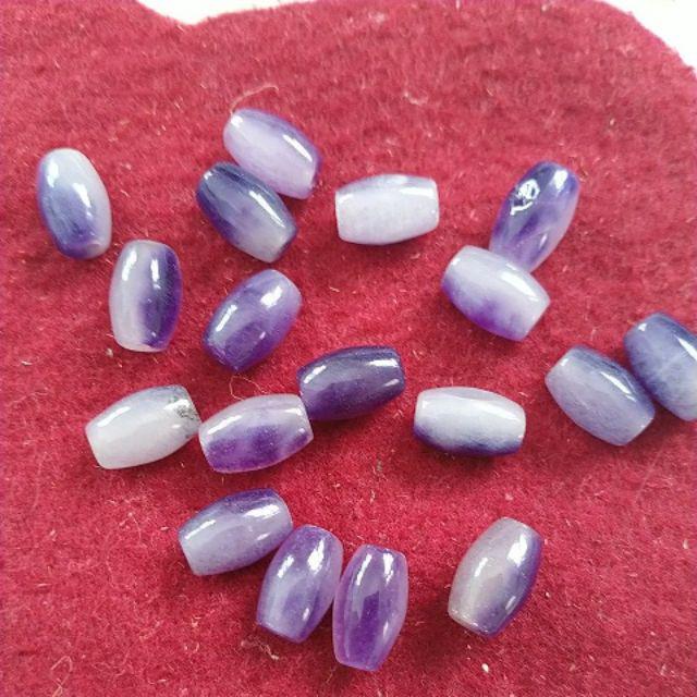 2viên lu thống đá thiên nhiên 8x12mm dùng mix vòng hạt, làm trang sức.