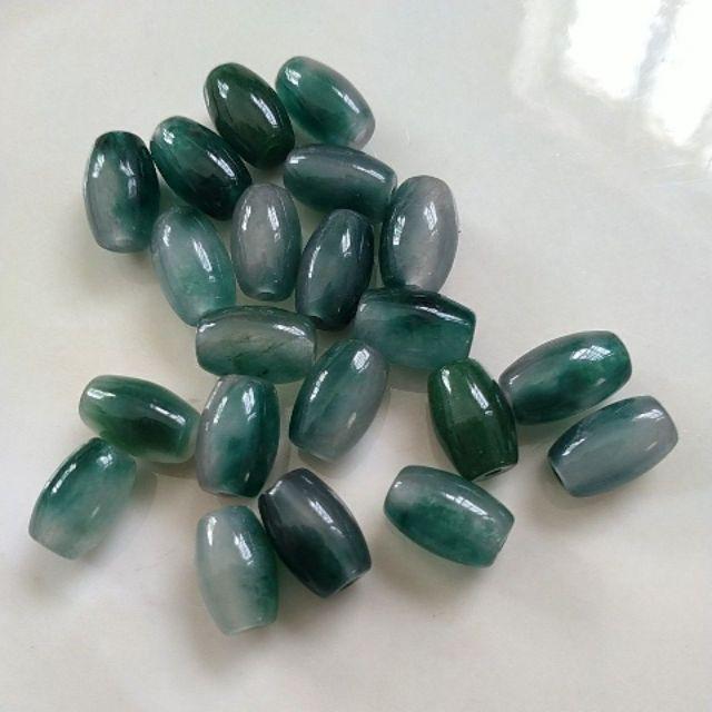 2viên lu thống đá thiên nhiên 8x12mm dùng mix vòng hạt, làm trang sức.