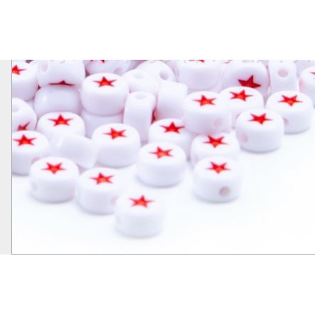 5-25gam (P128-28) hạt nhưa tròn 7mm khắc ngôi sao