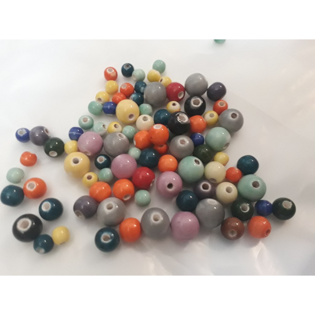 0.5kg hỗn hợp hạt gốm sứ đủ màu size 6-18ly