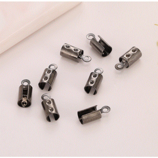 gói 50 chốt kẹp đầu dây làm vòng tay, vòng cổ dạng tròn đủ size 3mm, 4mm, 5mm, 6mm (P182-26)
