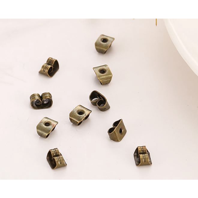 100 CHỐT ĐUÔI HOA TAI - BỊT SAU KHUYÊN XỎ 5-6MM/ CHỐT CHUÔI HOA TAI
