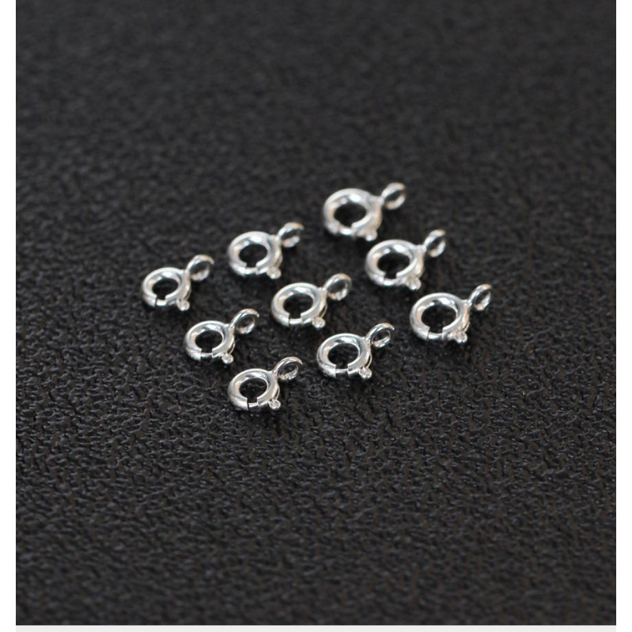 móc khóa cua tròn bạc 925- size5-5.5-6mm