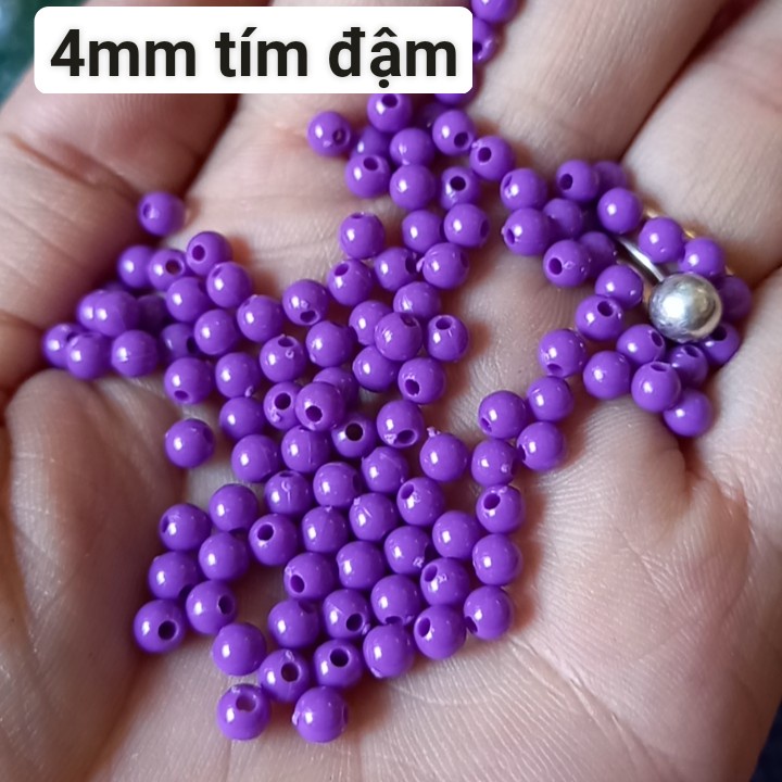 25gam hạt nhựa tròn bóng nhiều màu size 4mm