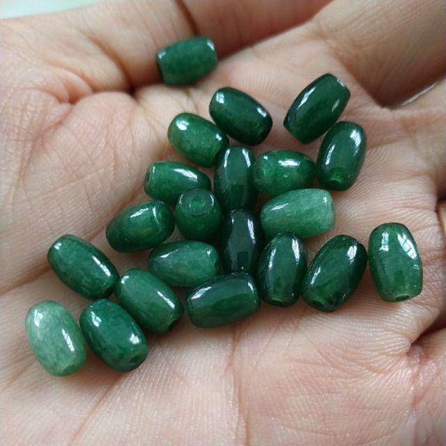 Gói 2 viên lu thống đá thiên nhiên 6x9mm dùng mix vòng hạt, làm trang sức.