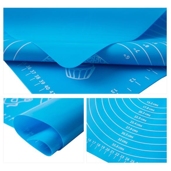 Thảm silicon size lớn 50 x 40 chống dính làm bánh, nhào bột, đo kích thước làm pizza