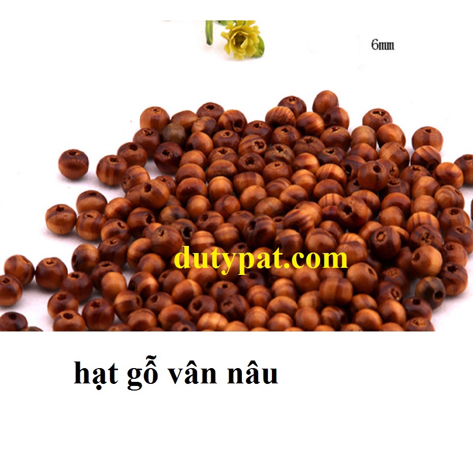 100gam hạt gỗ tròn có lỗ xỏ vân nâu đủ size 6mm-8mm-10mm-12mm-14mm-16mm-18mm-20mm-25mm-30mm