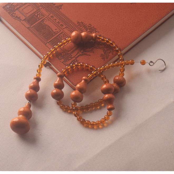 bầu hồ lô bằng gỗ, hạt 6mm gỗ anh đào