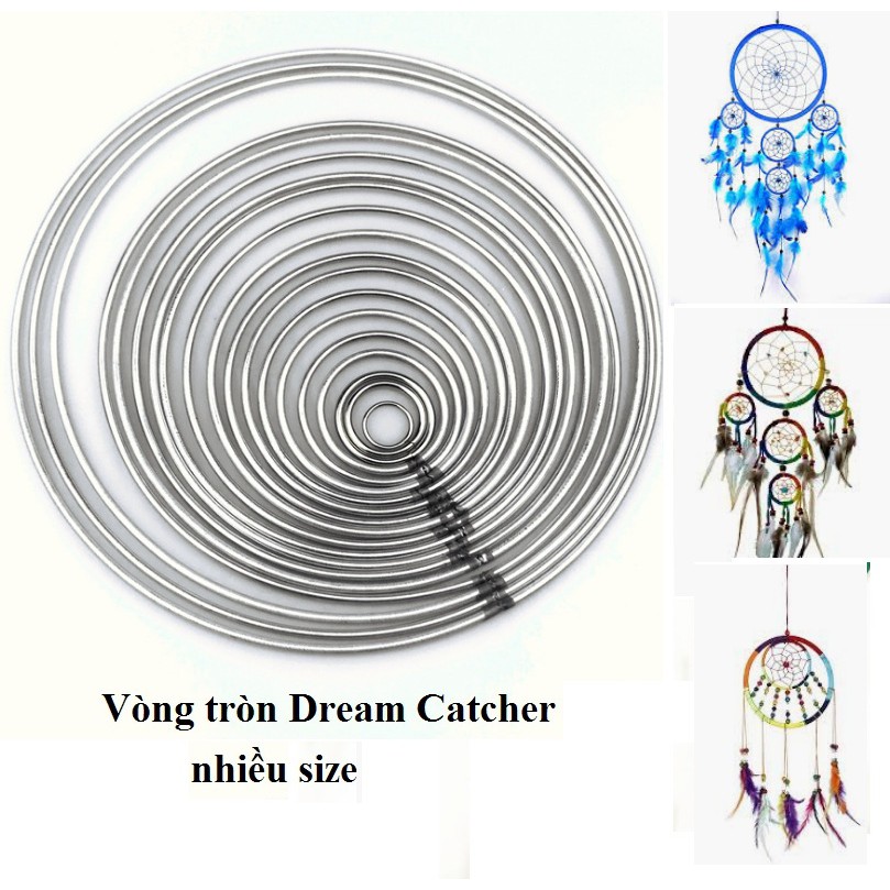 Vòng tròn, trái tim, ngôi sao từ 11-20cm làm dreamcatcher đủ loại (size vừa)