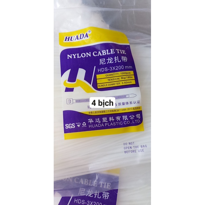 50-100 Dây rút, dây thít nhựa lạt rút nhựa đen trắng 8cm, 10cm, 12cm, 18cm, 20cm