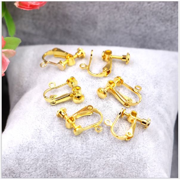 2-10 Móc kẹp vặn làm Khuyên tai (hoa tai, bông tai) không có lỗ xỏ