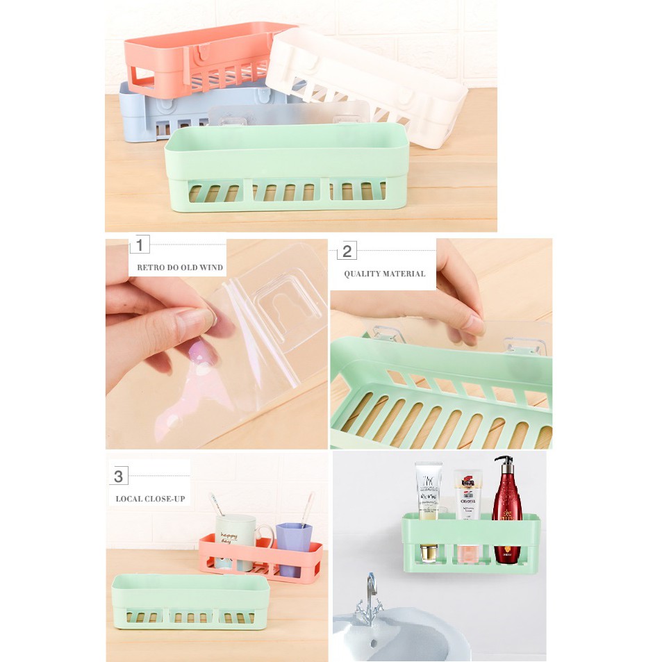 Kệ nhựa hút chân không để vậy dụng nhà tắm, nhà bếp (dài 25cm rộng 10cm)