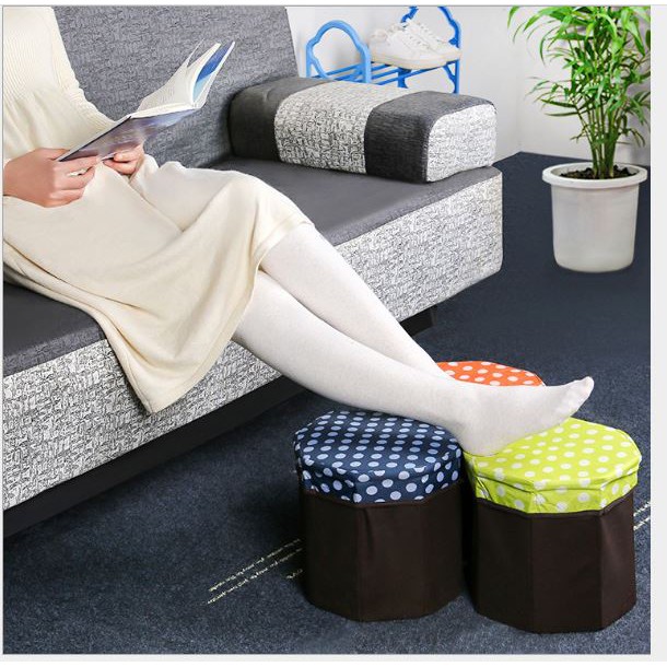 Ghế gấp bọc vải gọn nhẹ đựng đồ đa năng