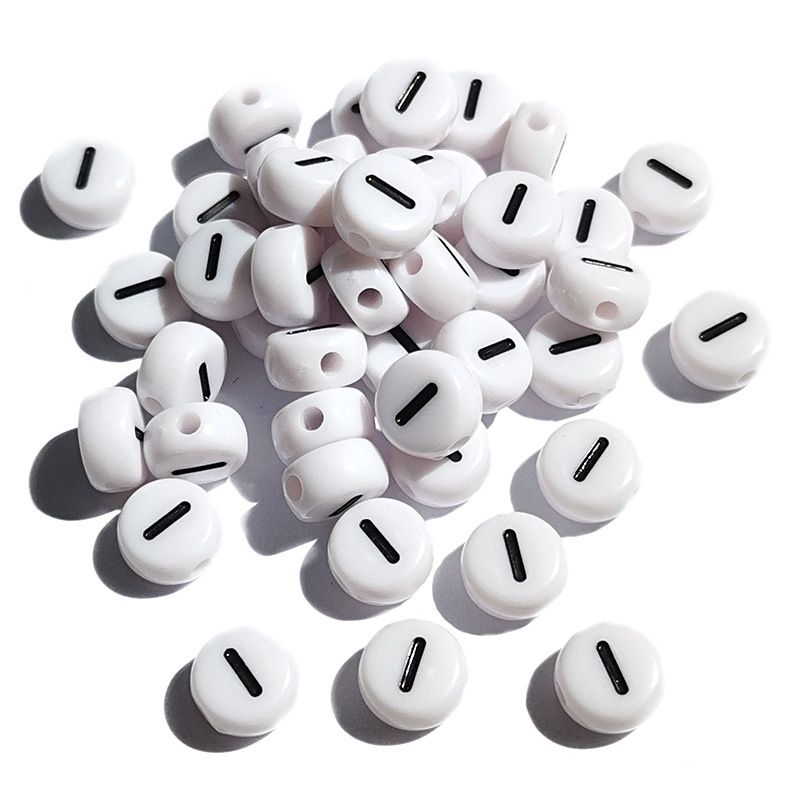 (chọn chữ) 10 hạt chữ cái, chữ số, phép tính 4x7mm nền trắng chữ đen