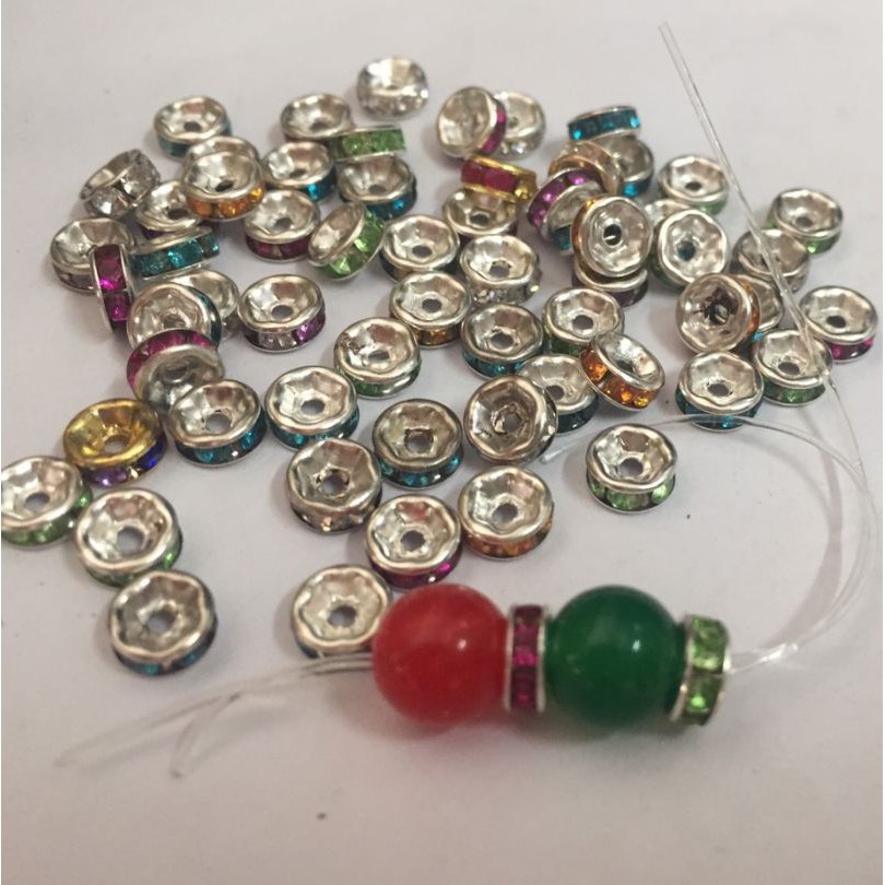 Gói 50 charm đệm đủ màu 6mm