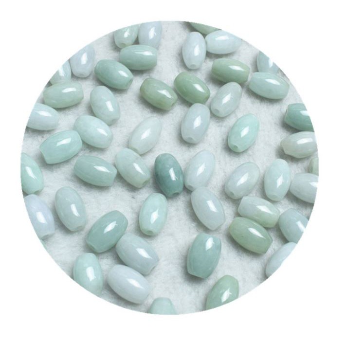 1 viên lu thống thiên nhiên 8x12mm màu ngọc A mix vòng