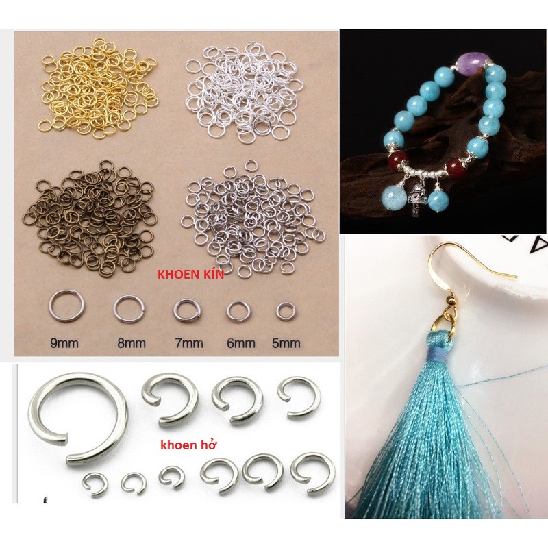 10g KHOEN TRÒN  4mm 5mm 6mm 7mm 8mm 10mm 12mm 15mm 20mm KẾT NỐI CÁC PHẦN KHUYÊN TAI, VÒNG, MÓC KHÓA