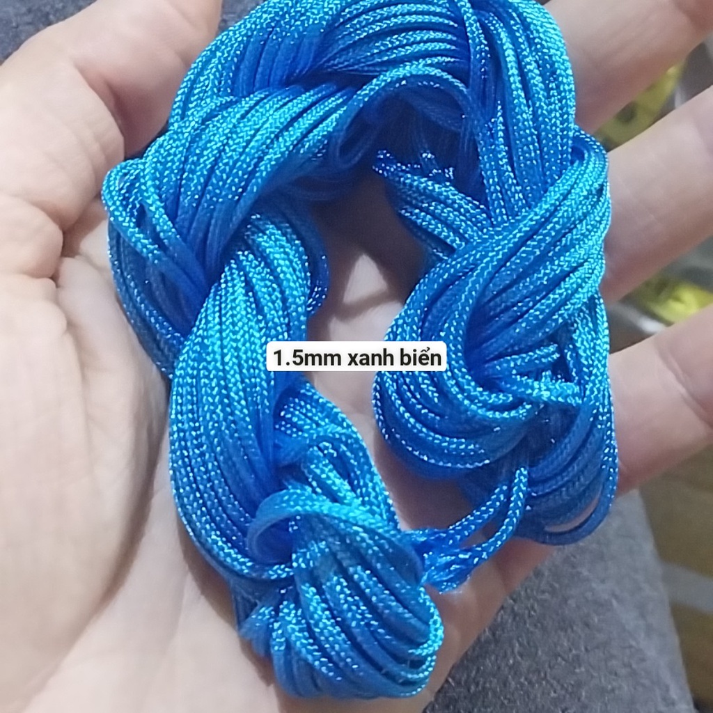 Dây dù 1.5mm có lõi nhiều màu (bó như hình 13-15m) , dây đan vòng tay, dây thắt vòng tay, vòng cổ may mắn