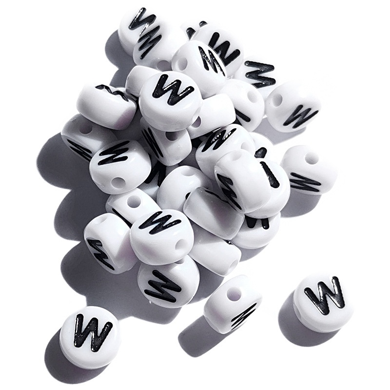 (chọn chữ) 10 hạt chữ cái, chữ số, phép tính 4x7mm nền trắng chữ đen