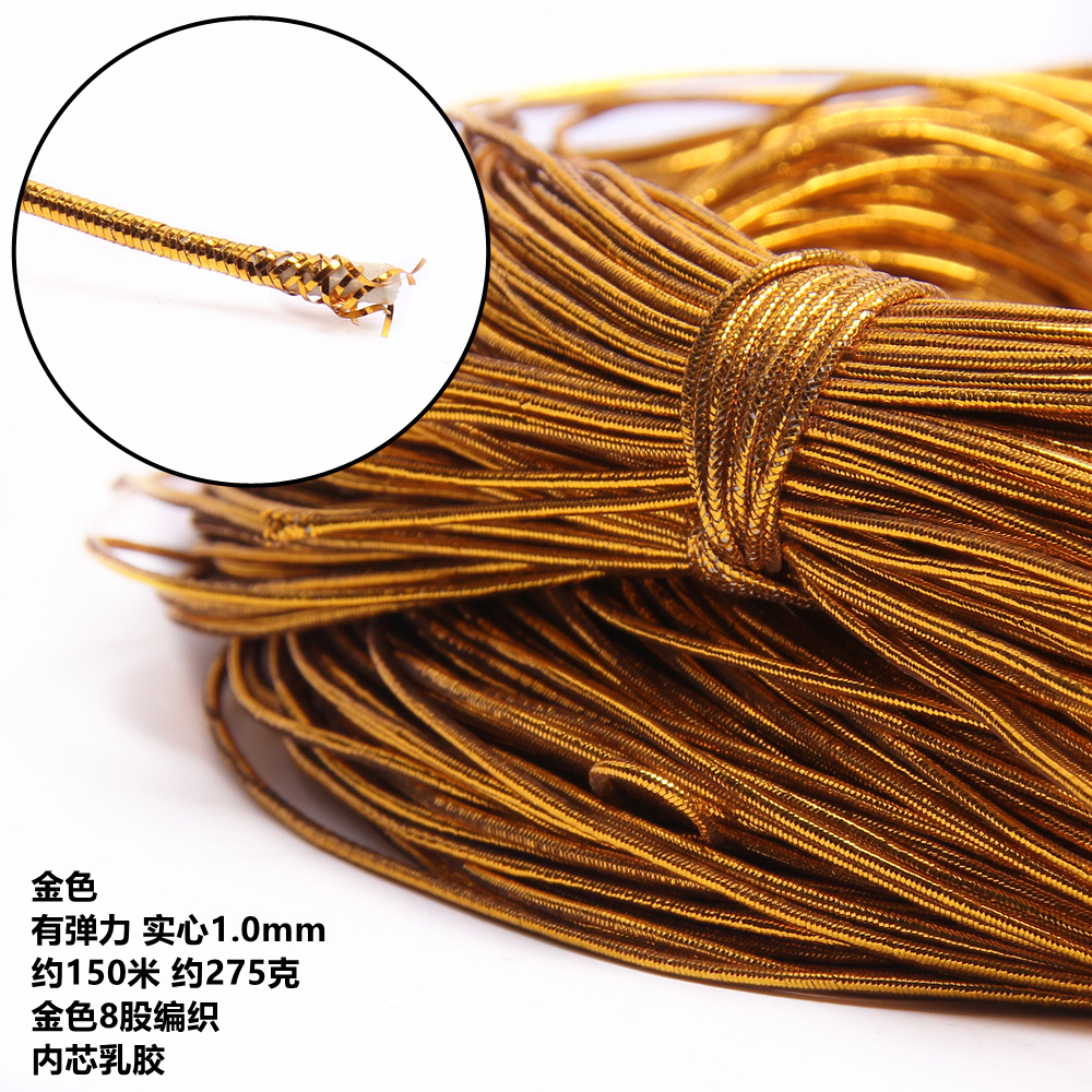 bó lớn 150met Dây thun kim tuyến co giản size 1.2mm -1,5mm