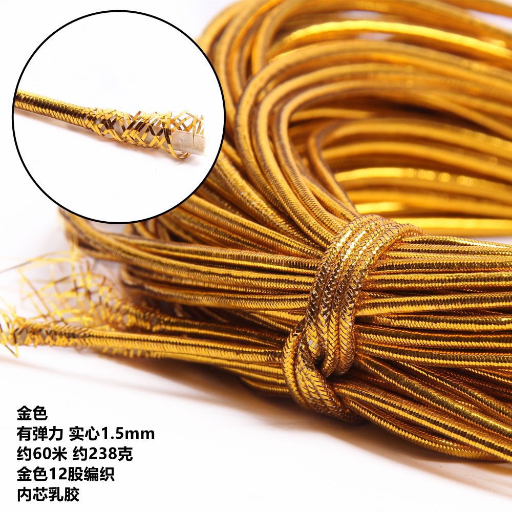 bó lớn 150met Dây thun kim tuyến co giản size 1.2mm -1,5mm
