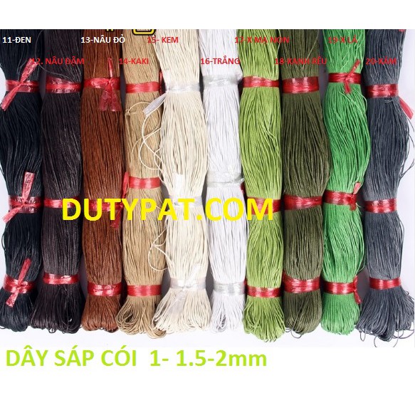 bó 70 met Dây cói wax , sáp bông size 1.5/2mm có 20 màu