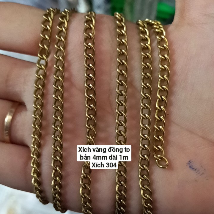 xích đoạn màu đồng các loại to 3mm, 3,5mm, 4mm,2,5mm -xich301, xich302, xich303, xich307