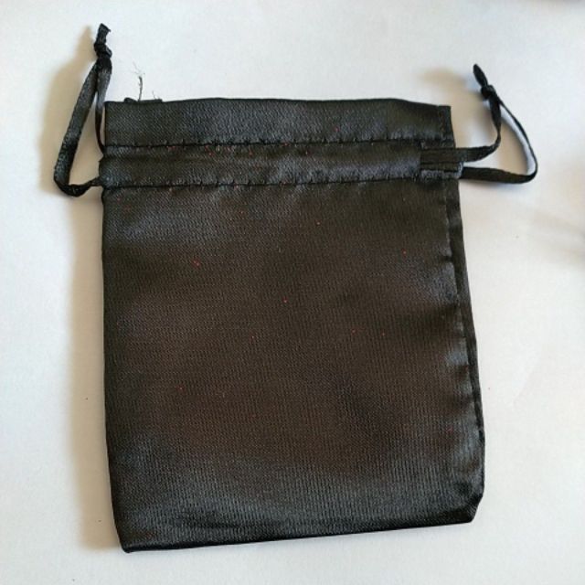10 Túi rút mini vải satin đen 7x9cm