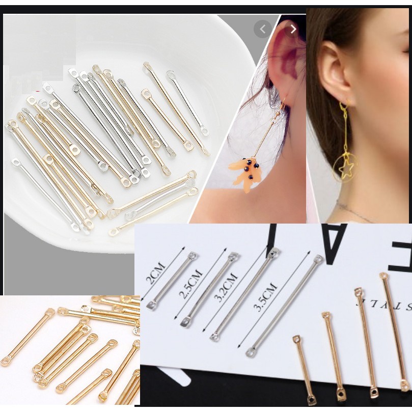 10 Que nối tròn hai đầu khuyên taiđủ size 1.5-2-2.5-3-3.5-4-4.5-5cm