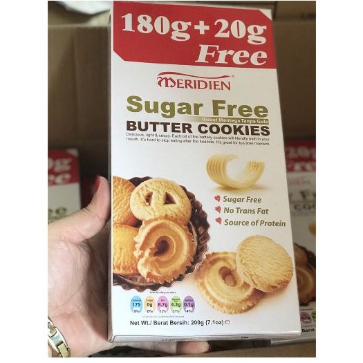 Bánh ăn kiêng Meridien Sugar Free Butter Cookies 200gram
