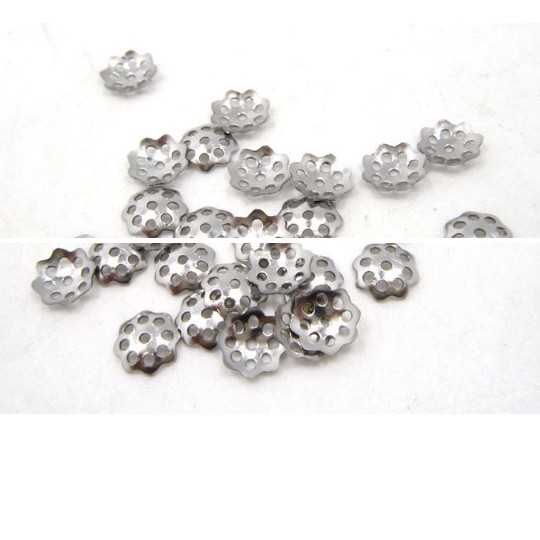 10/20/50 cái đế hoa ốp hạt inox không rỉ 6mm