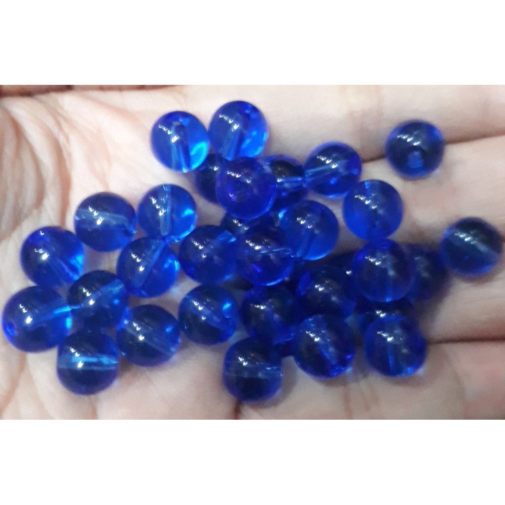 0.5kg hạt đá thủy tinh màu xanh biển nhạt size 8-10mm