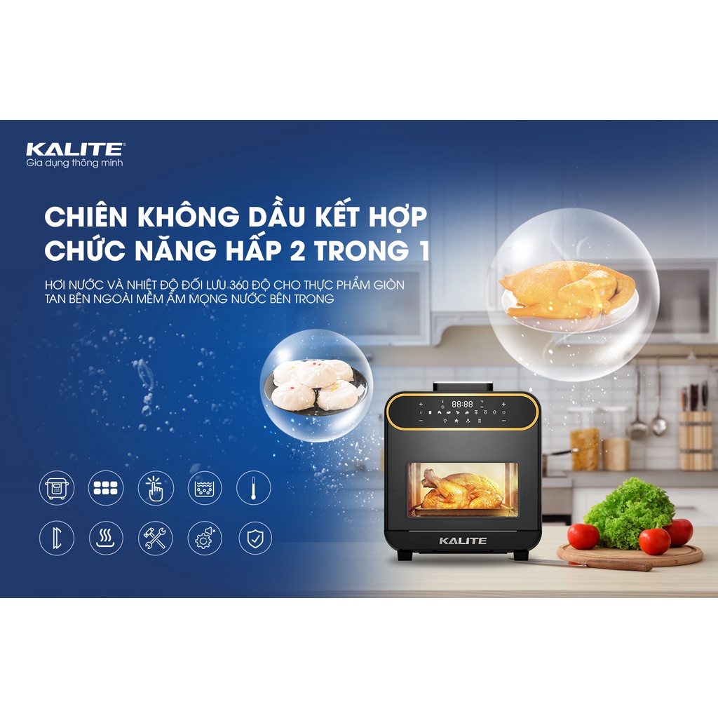 NỒI CHIÊN HƠI NƯỚC KALITE STEAM PRO DUNG TÍCH 15 LIT