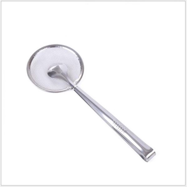 Vợt kẹp vớt đồ chiên ráo dầu kèm rây lưới vớt bọt, lọc dầu, lọc nước làm bằng thép, muôi gắp p191-60