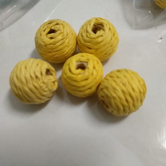 5 Hạt nhựa quấn dây cói vàng 16mm