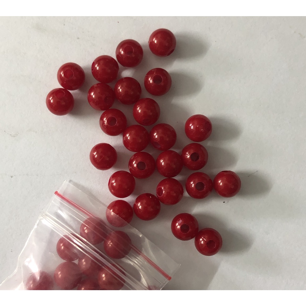 10-50 gam hạt châu 8mm, hạt cườm,hạt bẹt nhựa nhiều màu có lỗ làm vòng tay, vòng cổ, trang trí quần áo