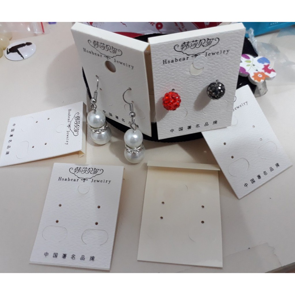 Thẻ treo bông tai bằng nhựa - khuyên tai ( bộ 10 cái)