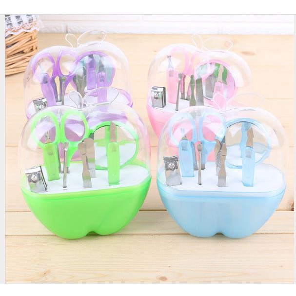 Bộ bấm móng tay chân 8 món hộp hình quả táo xinh xắn