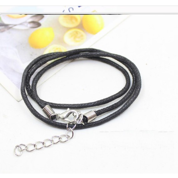 1-5 vòng cổ, dây chuyền trơn dây sáp cói 1.5-2mm