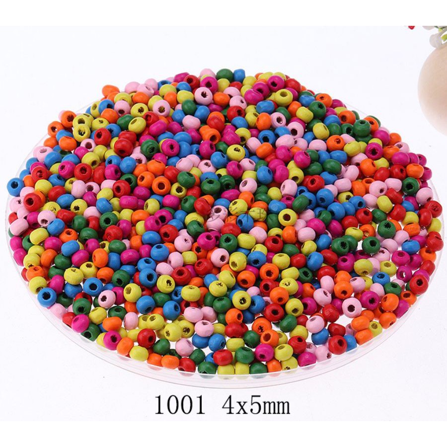 100gam Hạt gỗ đủ màu đủ size 4mm-5mm-6mm-8mm-10mm-12mm-14mm-16mm-18mm-20mm-25mm-30mm
