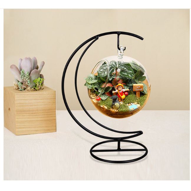 Phụ kiện tiểu cảnh - Khung sắt móc treo hình trăng lưỡi liềm, phụ kiện terrarium, phụ kiện trang trí tiểu cảnh