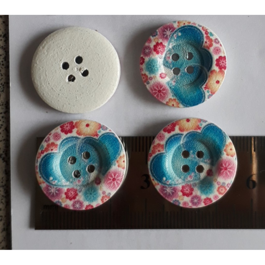 5 Hạt nút gỗ, cúc gỗ nhiều mẫu (#P124-94-T04)