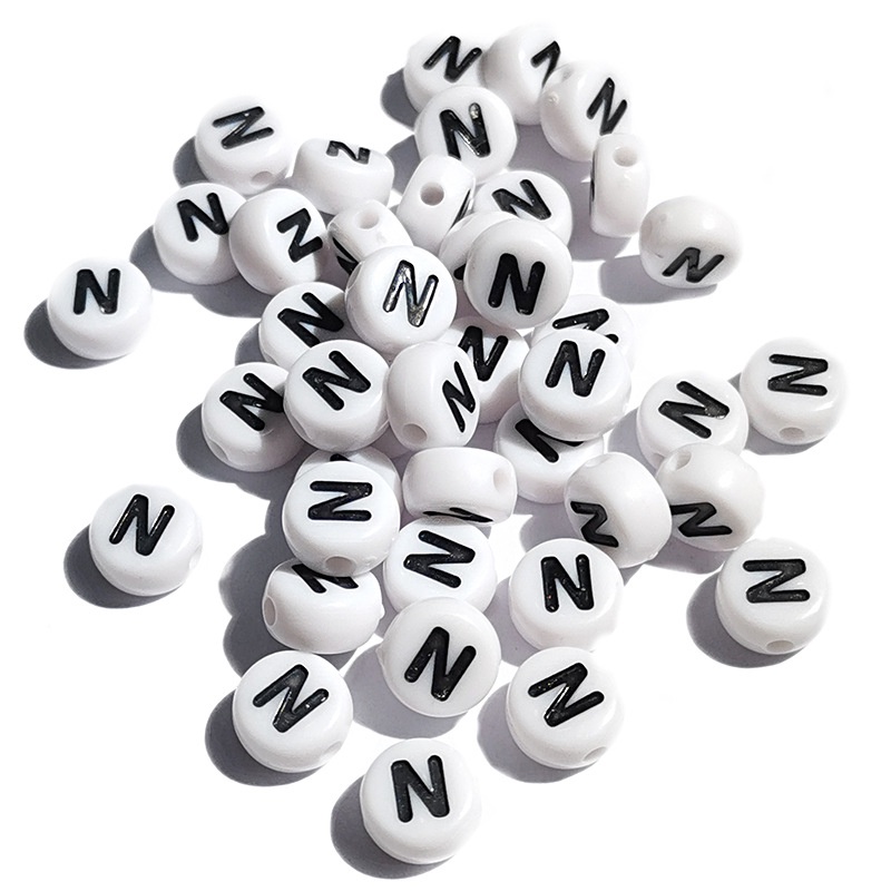 (chọn chữ) 10 hạt chữ cái, chữ số, phép tính 4x7mm nền trắng chữ đen