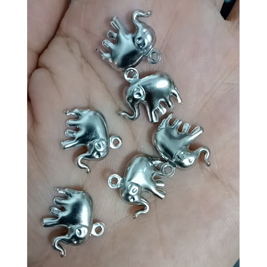 1 mặt dây chuyền inox không rỉ hình con voi 14x15mm