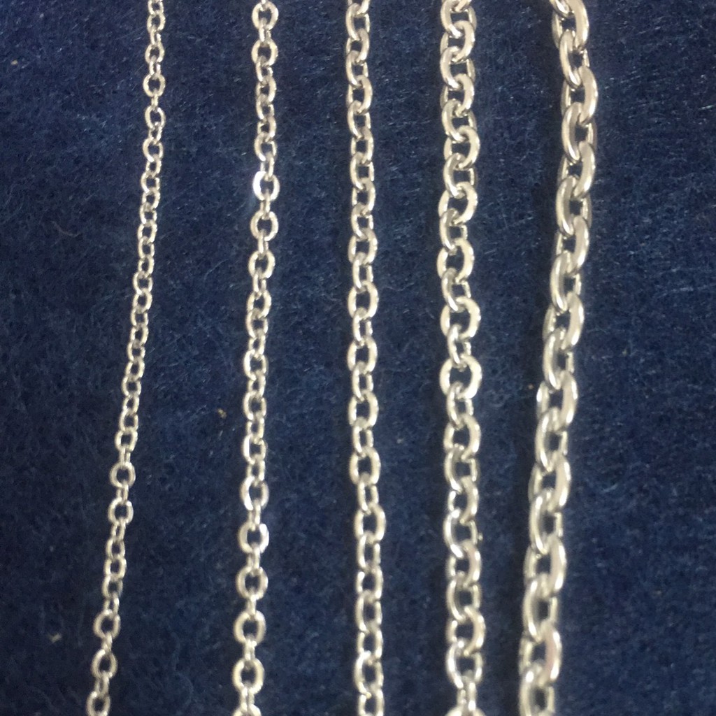 1met xích inox không rỉ mắt chữ O- size 0.3-0.4-0.5-0.6-0.8mm