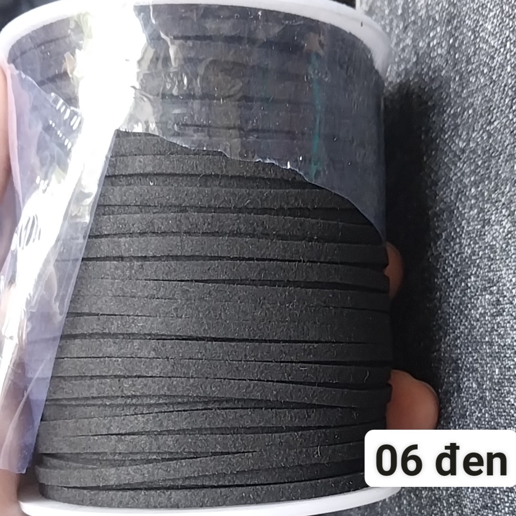 1 cuộn dây da lộn 2mm , dây da nhung, dây nhung làm vòng, dây đan vòng tay, vòng cổ