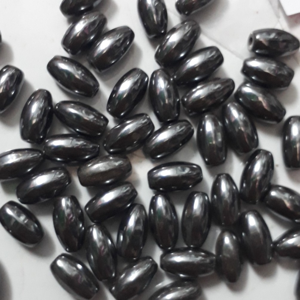 5 viên lu thống 8x14mm đá quặng xám đen