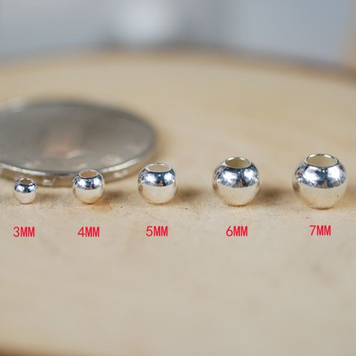 Charm bi bạc thái 925 size 8mm lỗ to & Lỗ nhỏ
